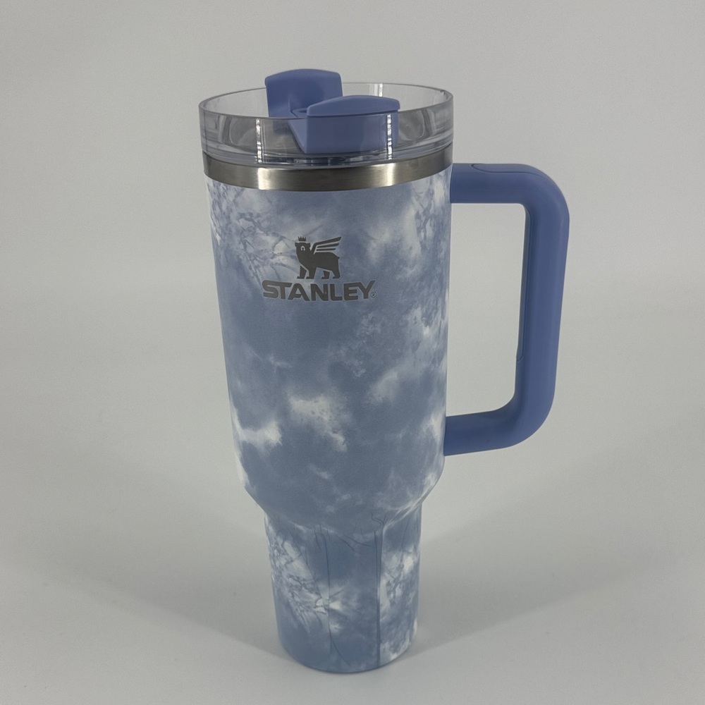 Stanley Marble Blue & White Travel Mug 40 oz EUC